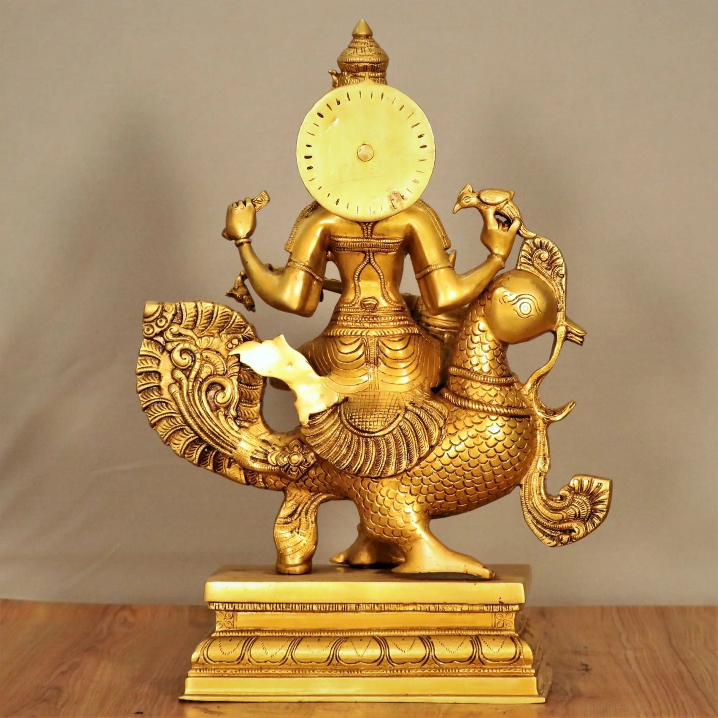 Brass Sarasvati Chola Sculpture Sitting On Peacock craftsview