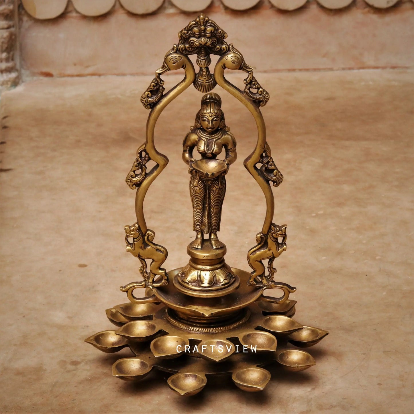 Brass Deeplakshmi Statue craftsview