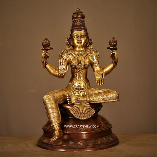 Brass Maa Lakshmi Statue 24" craftsview