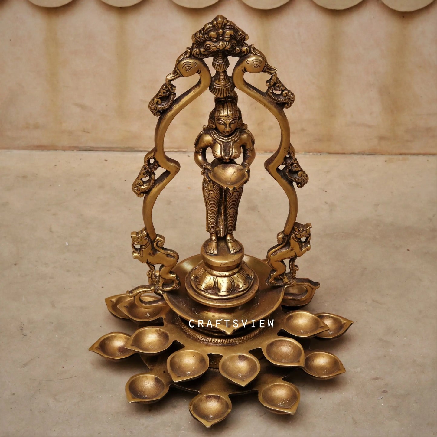 Brass Deeplakshmi Statue craftsview