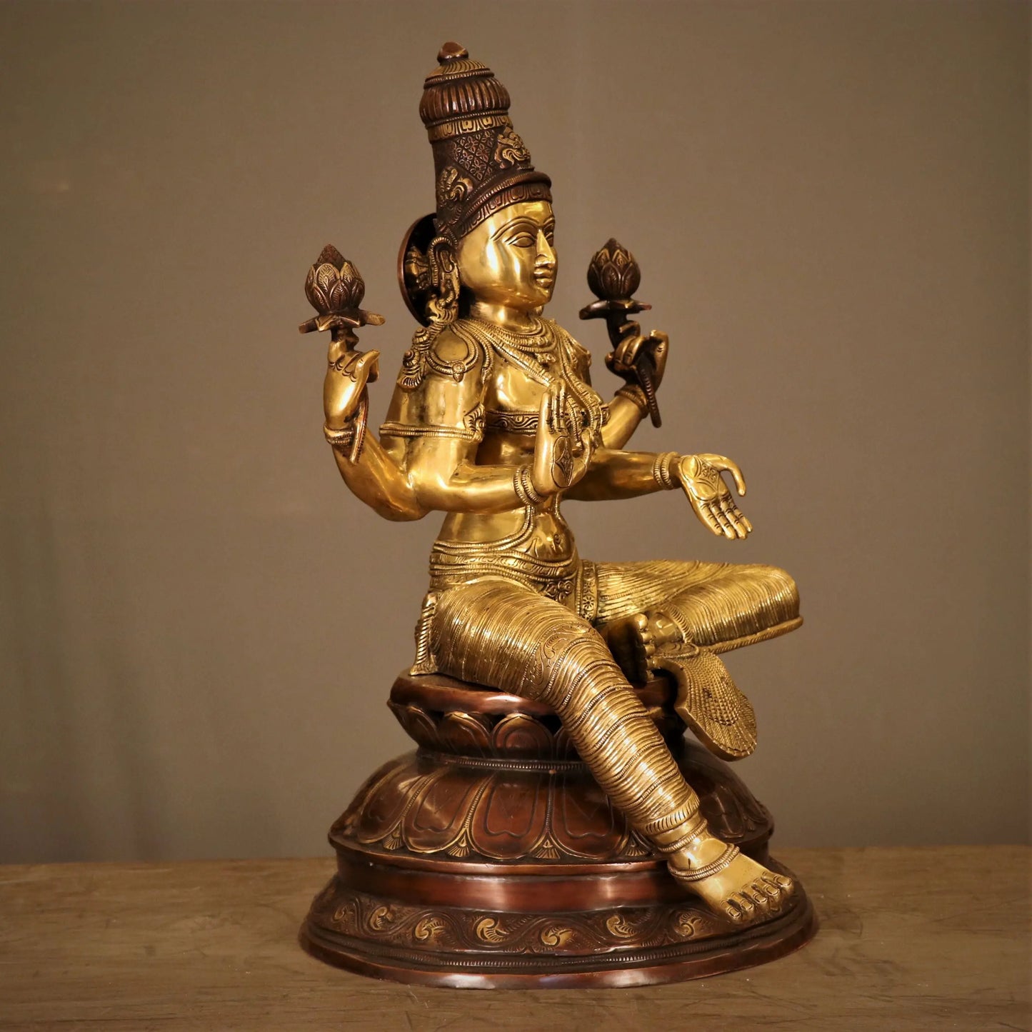 Brass Maa Lakshmi Statue 24" craftsview