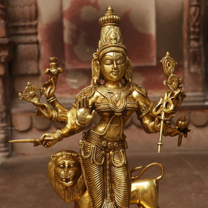 18" Brass Durga | mahishasur mardini | Statue - Craftview