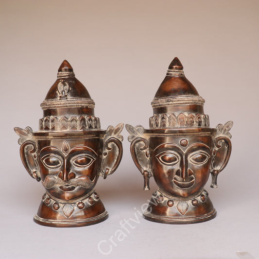 Brass Shiva Gauri Mask Decorative