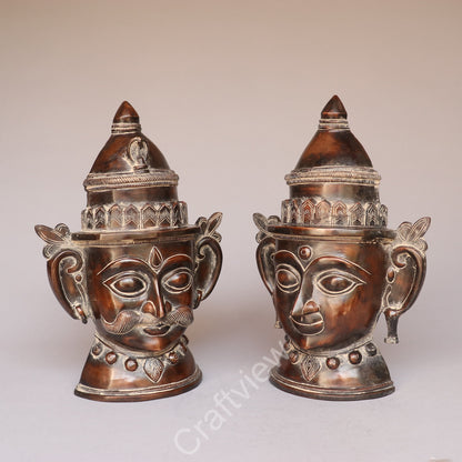Brass Shiva Gauri Mask Decorative