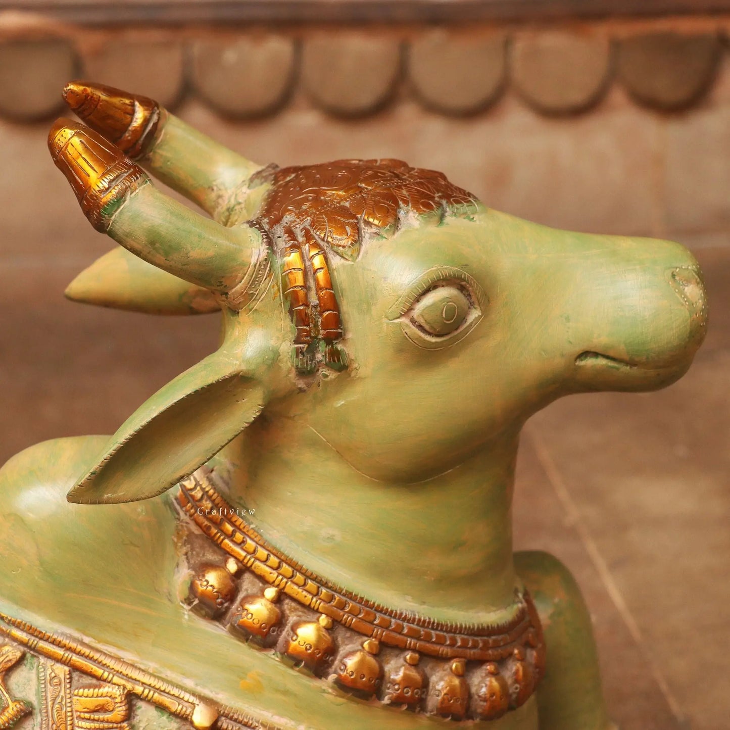 Shiva Nandi Brass Statue 14" Craftsview