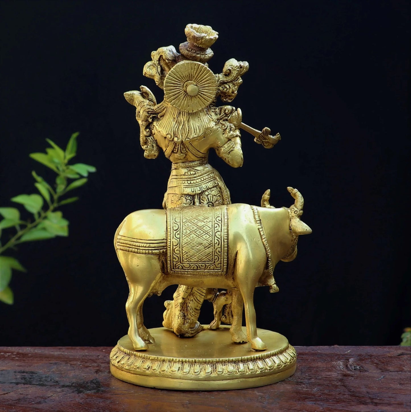 Brass Lord Cow Krishna Statue craftsview