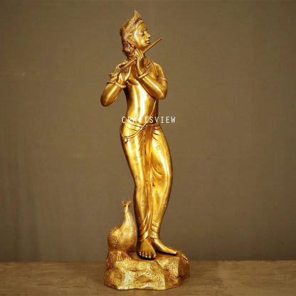 Brass Murlidhara Krishna Statue craftsview