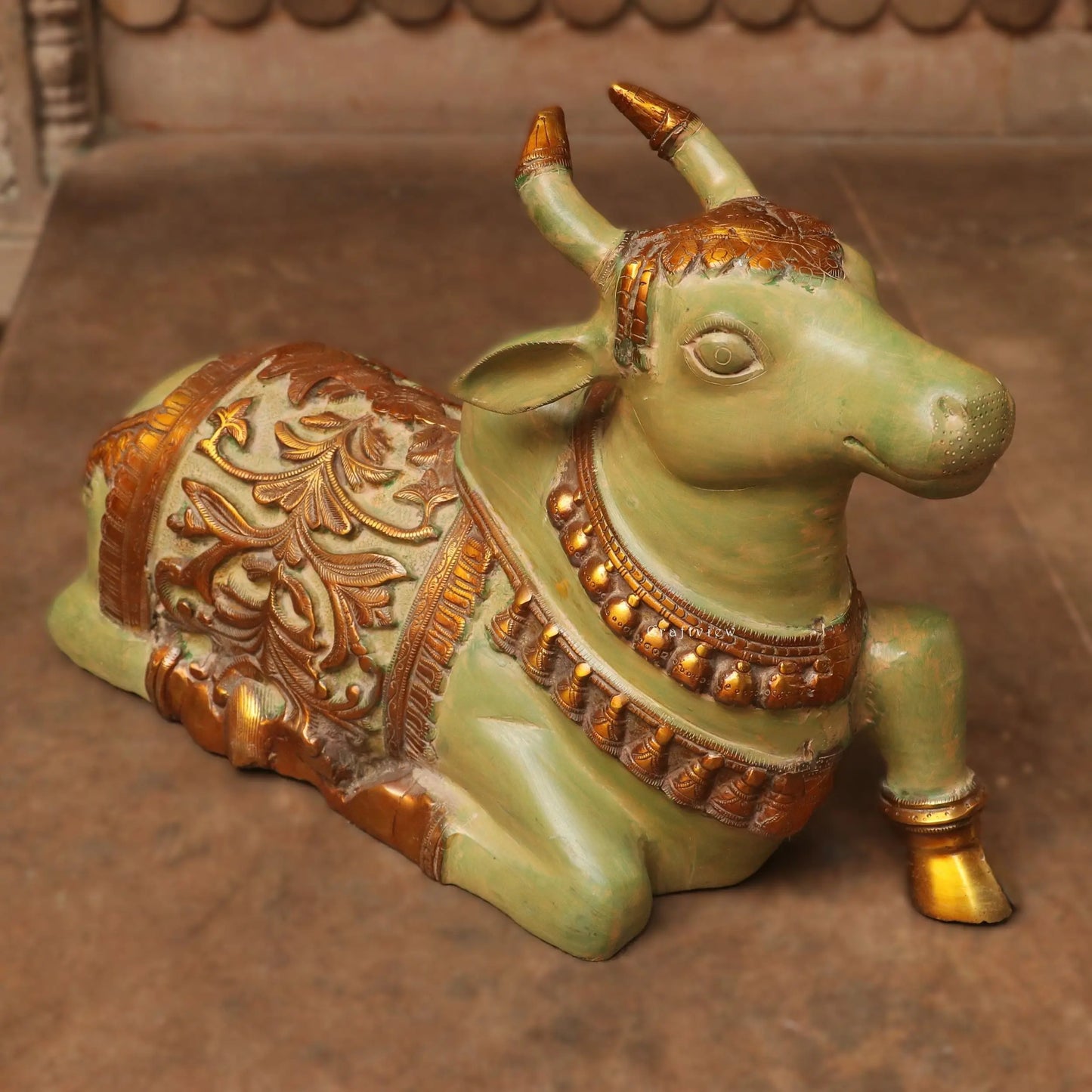 Shiva Nandi Brass Statue 14" Craftsview