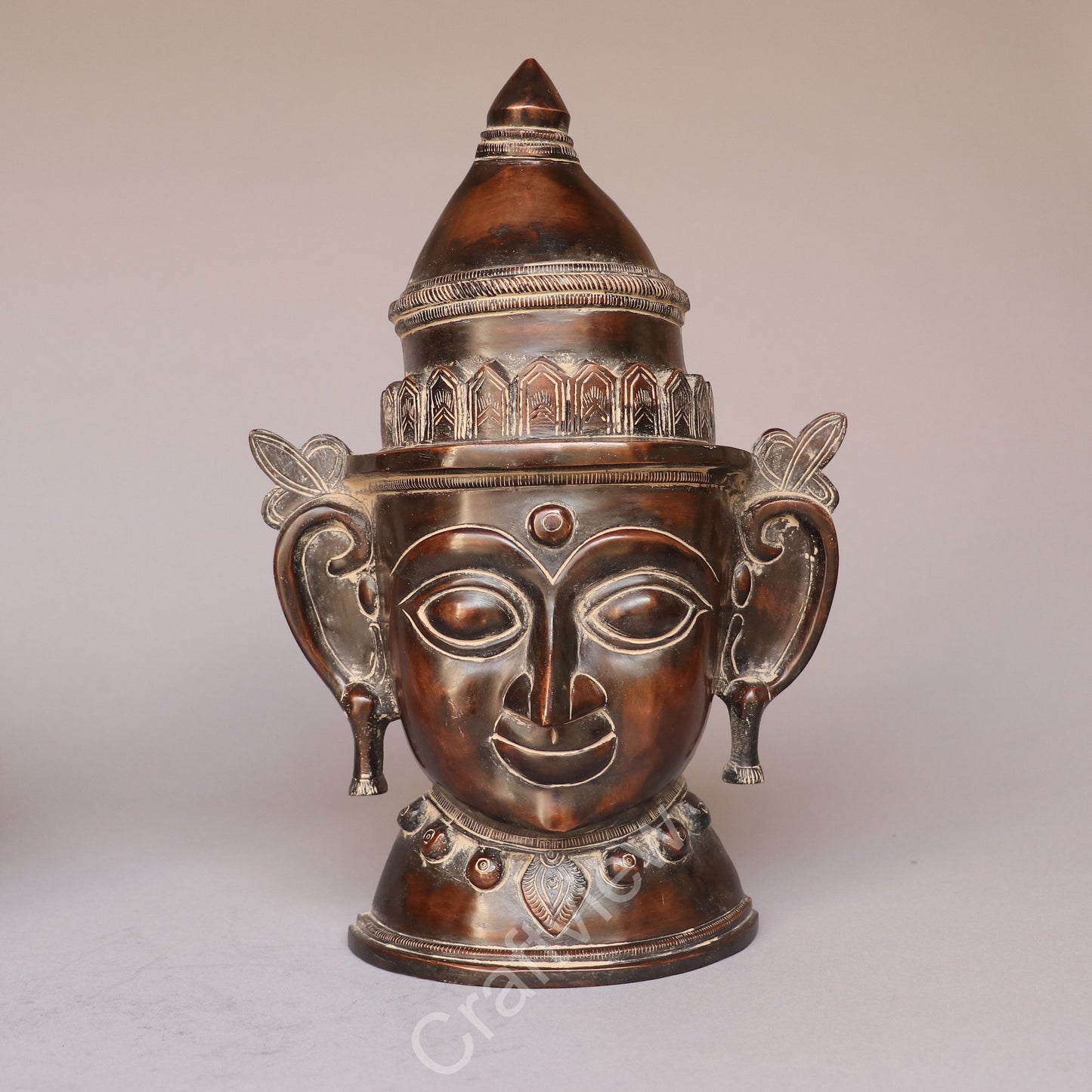 Brass Shiva Gauri Mask Decorative