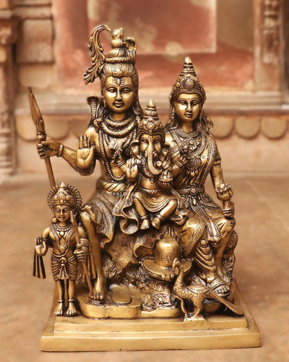 Brass Lord Shiva Family Idol 16" Craftsview