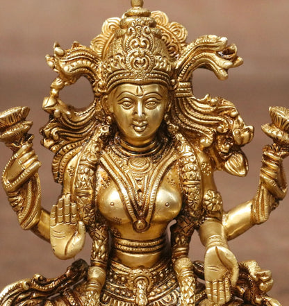 8" Artistic Brass Lakshmi Idols Craftsview