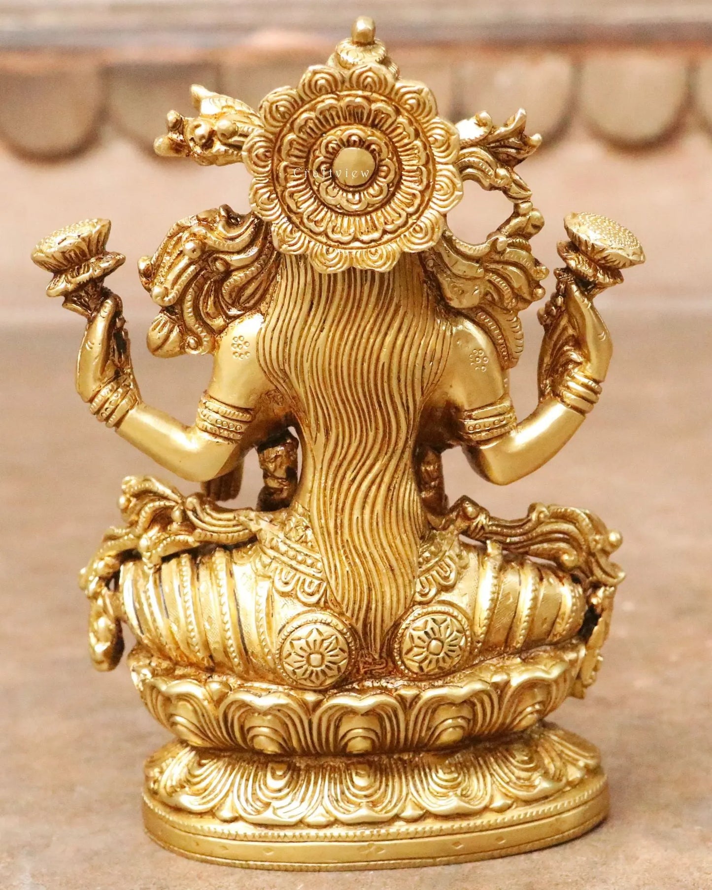 8" Artistic Brass Lakshmi Idols Craftsview