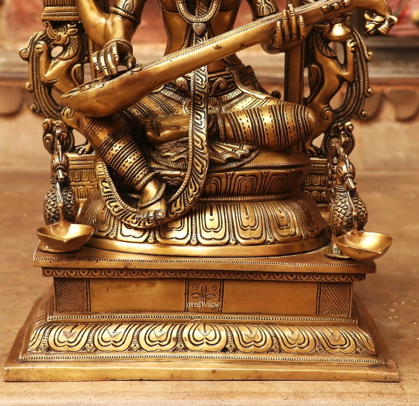 24" Goddess Saraswati Statue for Temple Pooja Room Home Décor Craftsview