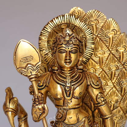 Brass Lord Murgan Kartikeya idol