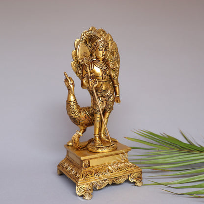 Brass Lord Murgan Kartikeya idol