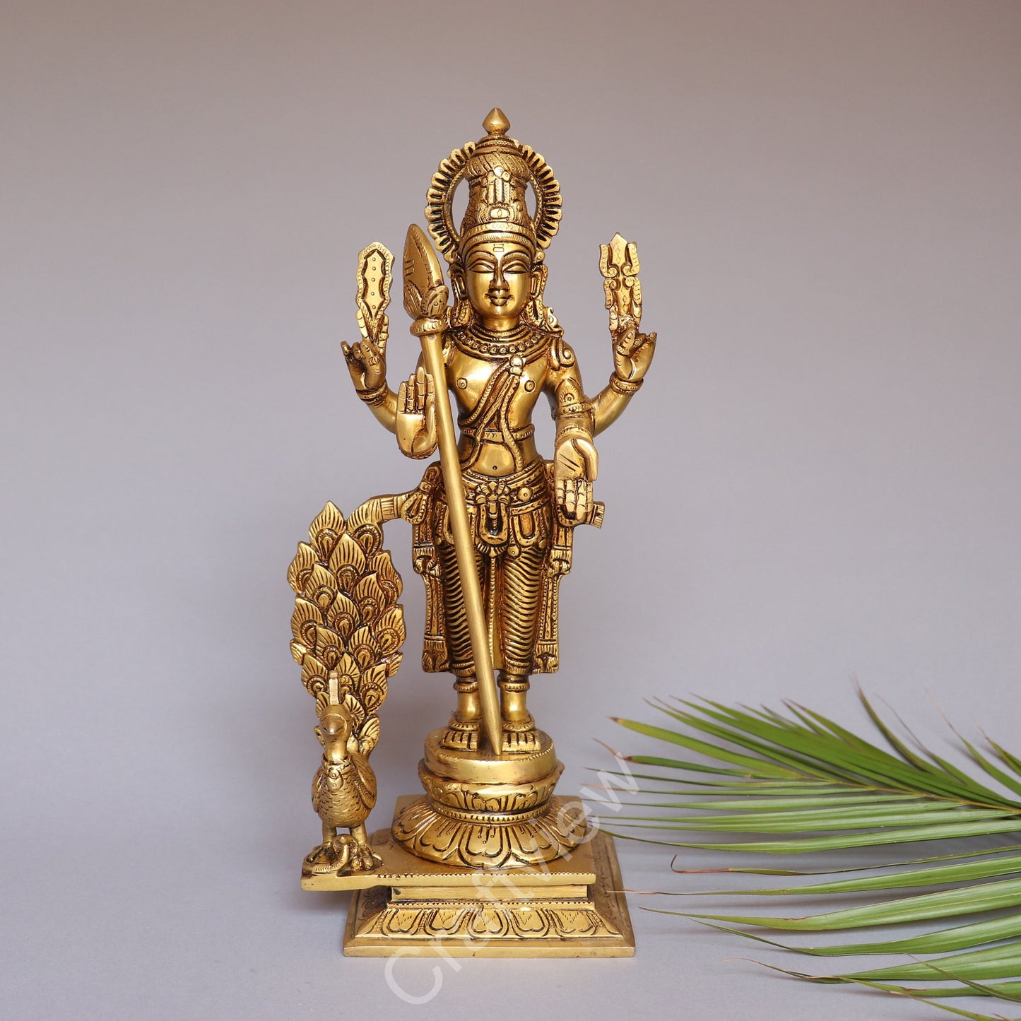 Brass Lord Murgan Kartikeya Statue