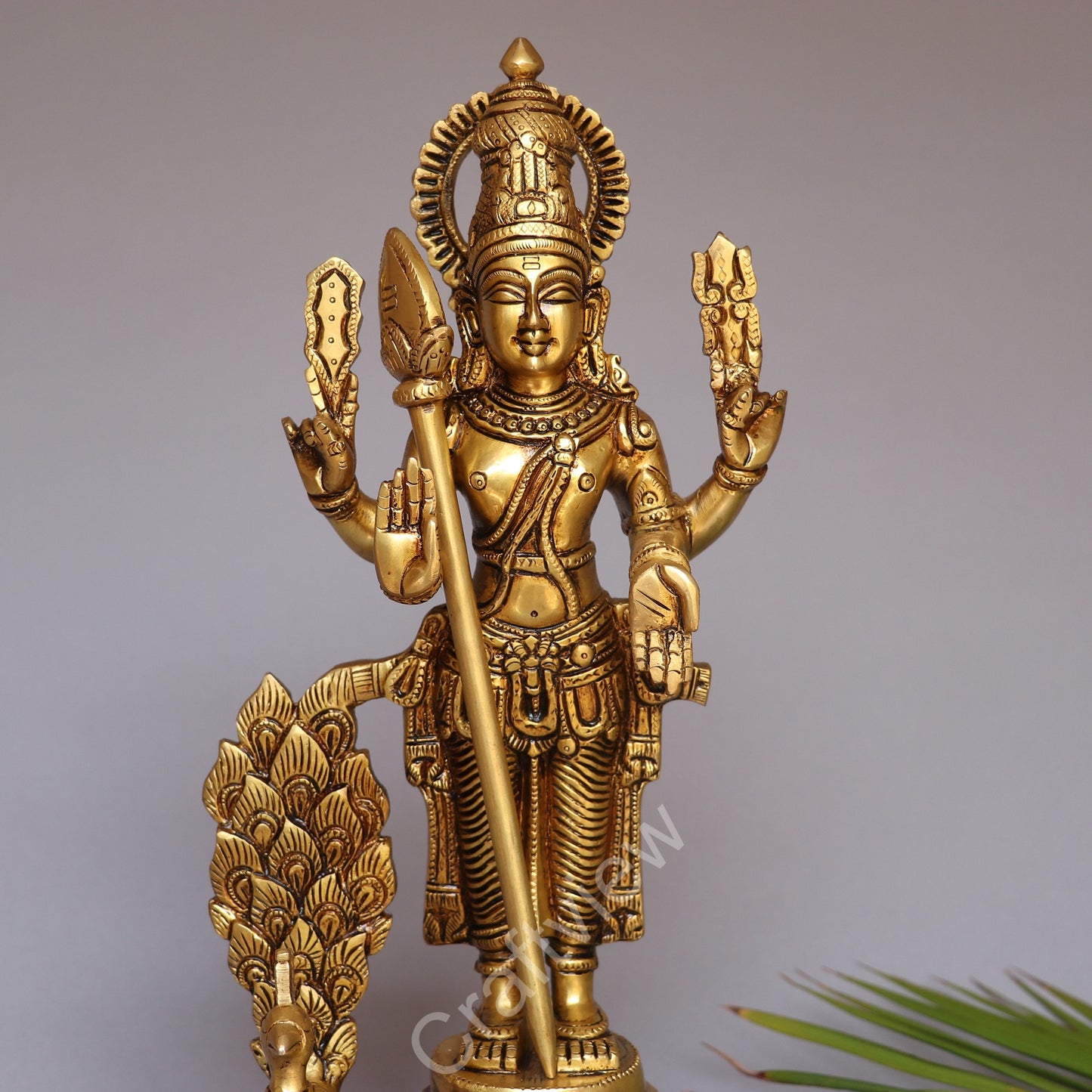 Brass Lord Murgan Kartikeya Statue