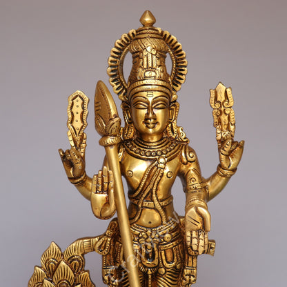 Brass Lord Murgan Kartikeya Statue