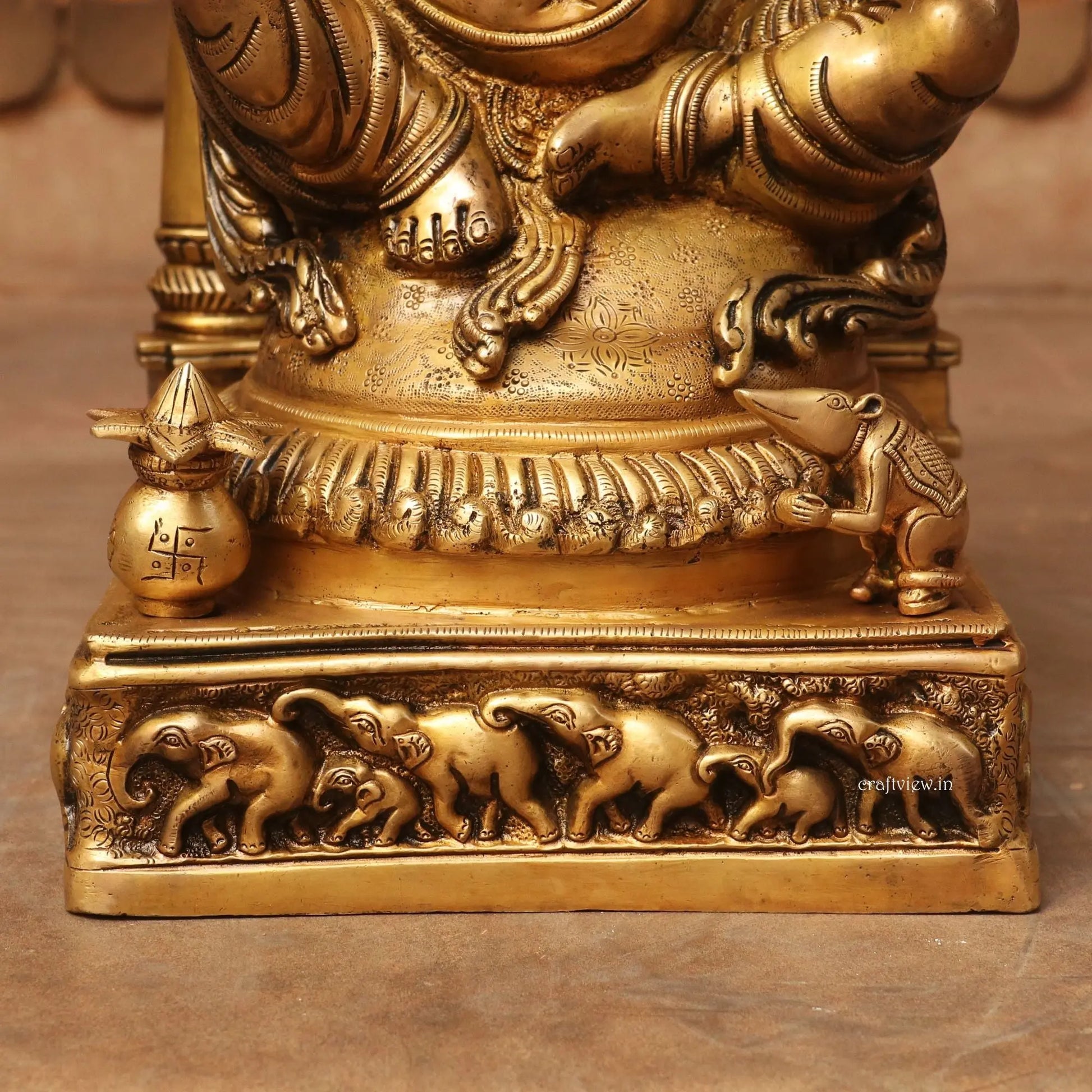 24" Brass Prabhavali Lord Ganesha Statue Craftsview