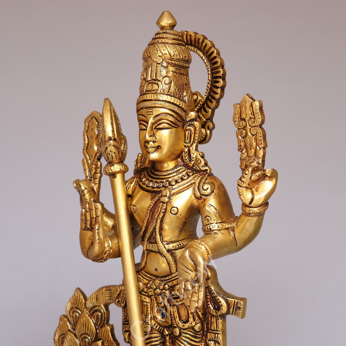 Brass Lord Murgan Kartikeya Statue