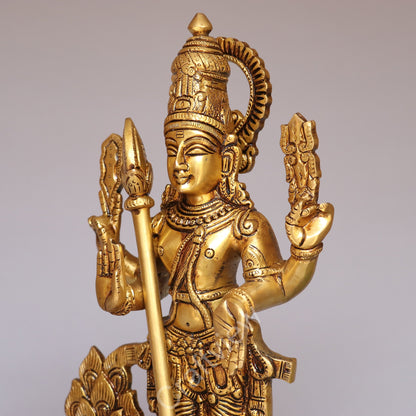Brass Lord Murgan Kartikeya Statue