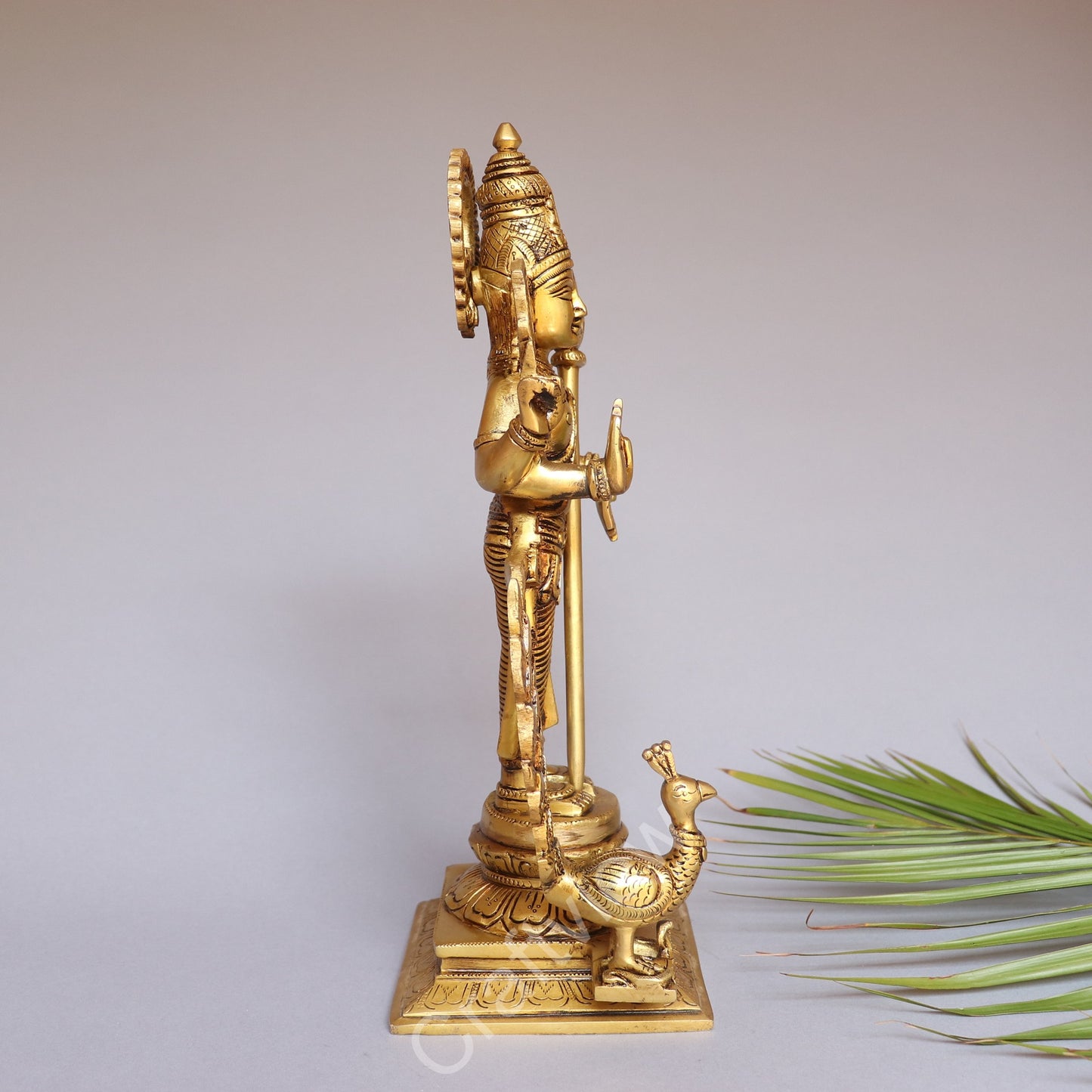 Brass Lord Murgan Kartikeya Statue