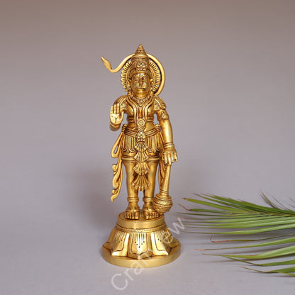 Brass Standing Lord Hanuman Statue