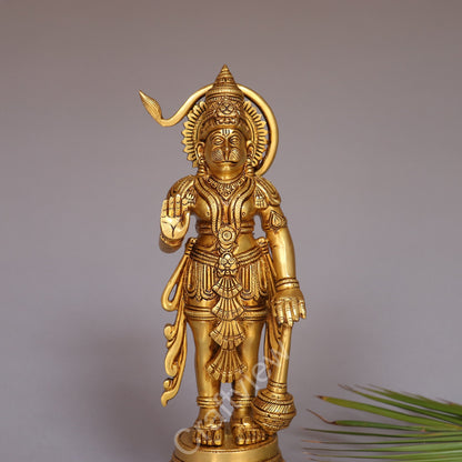 Brass Standing Lord Hanuman Statue