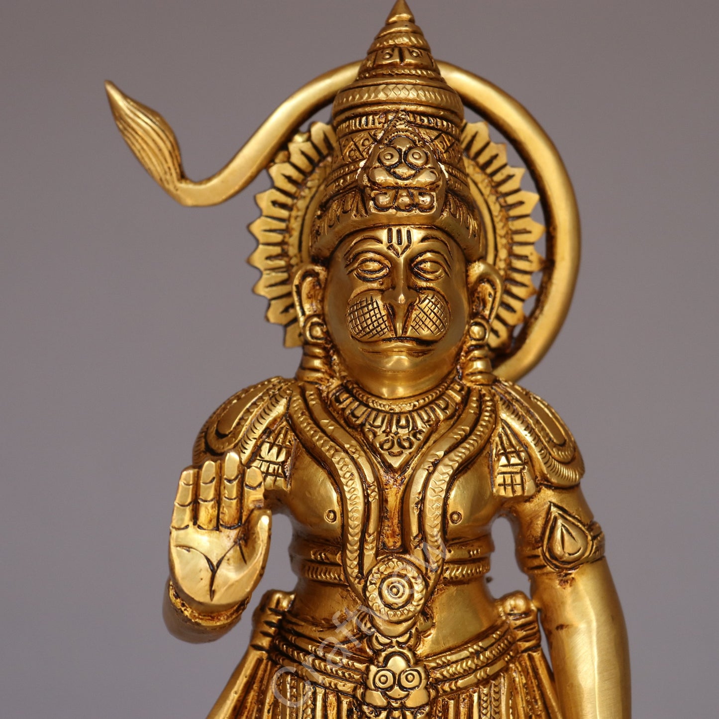 Brass Standing Lord Hanuman Statue