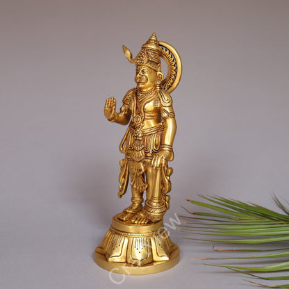 Brass Standing Lord Hanuman Statue
