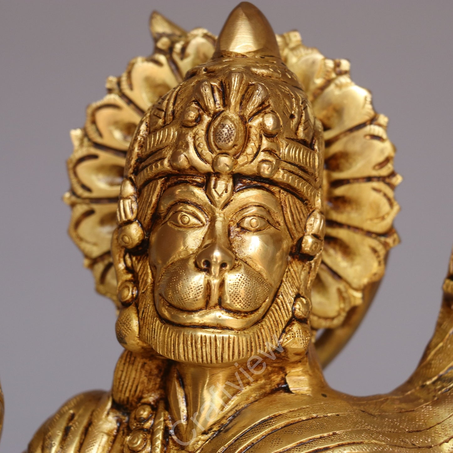 Brass Standing Hanuman Statue
