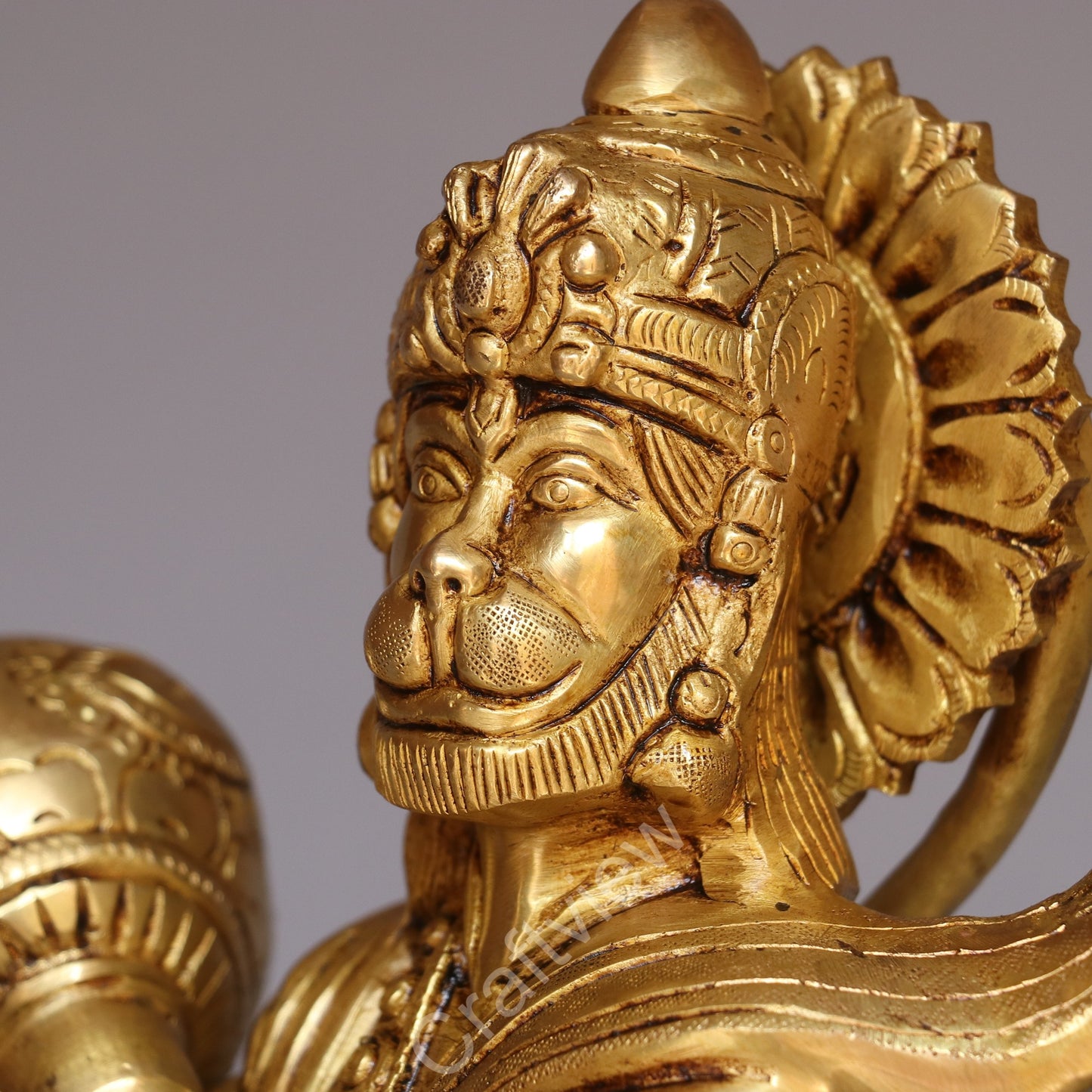 Brass Standing Hanuman Statue