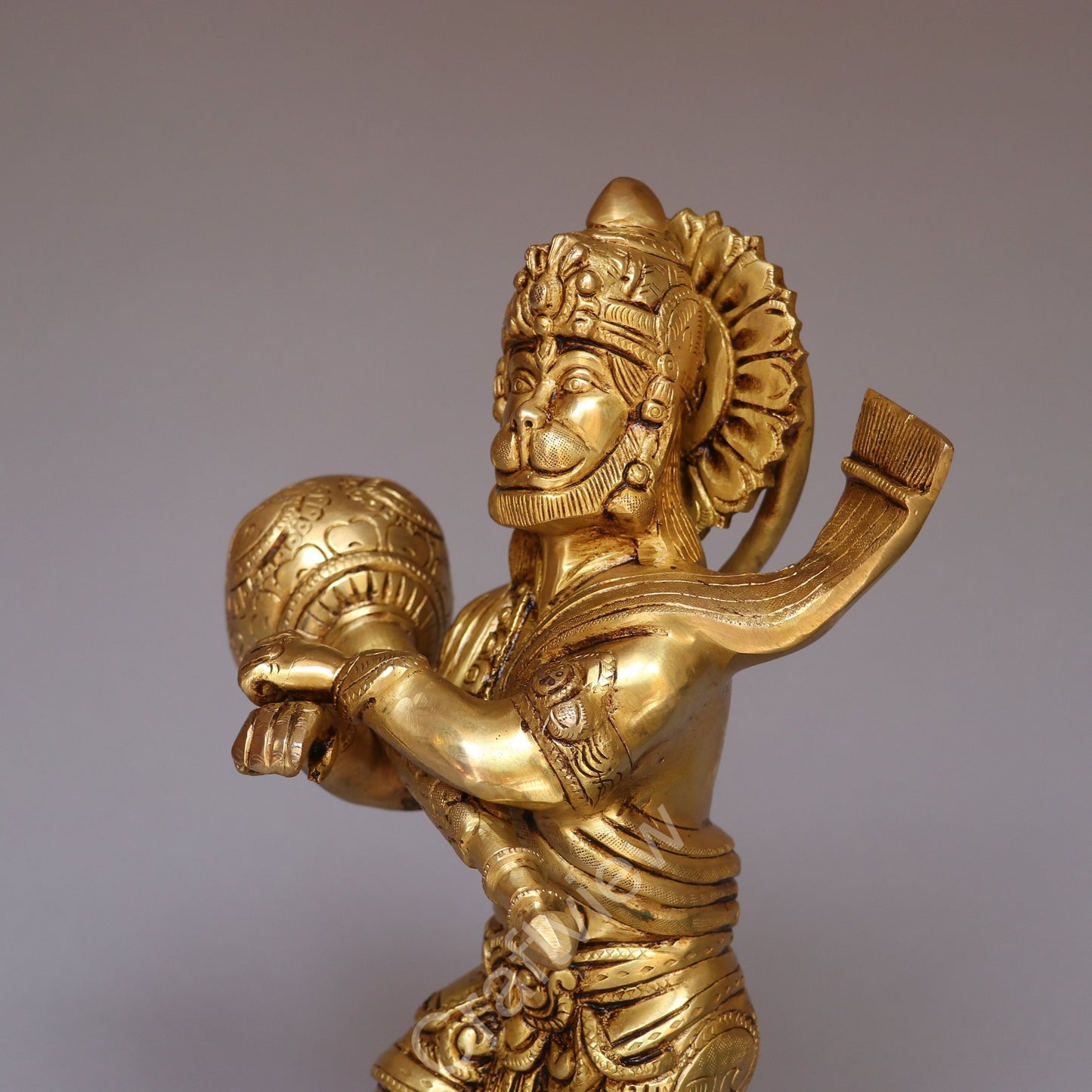 Brass Standing Hanuman Statue