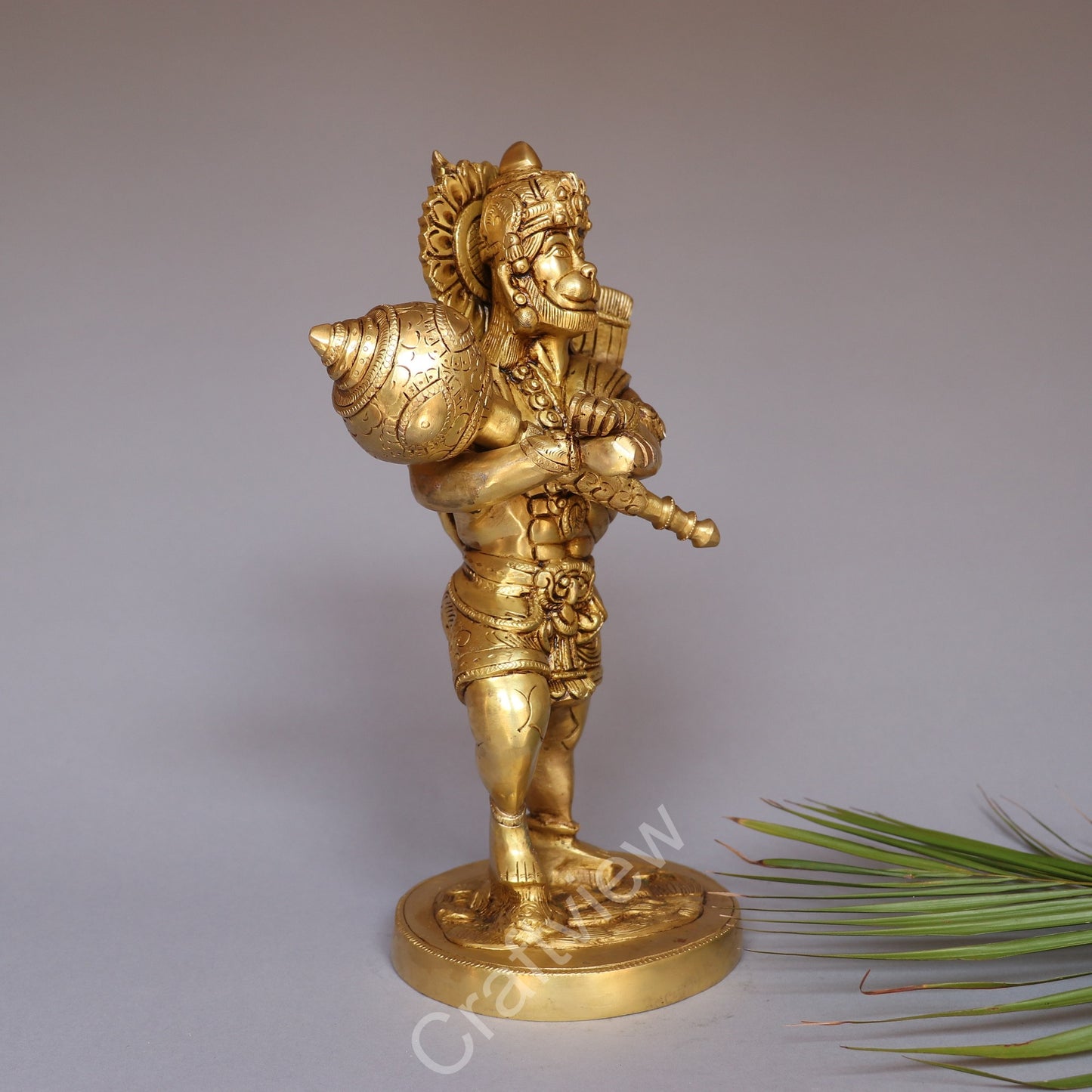 Brass Standing Hanuman Statue