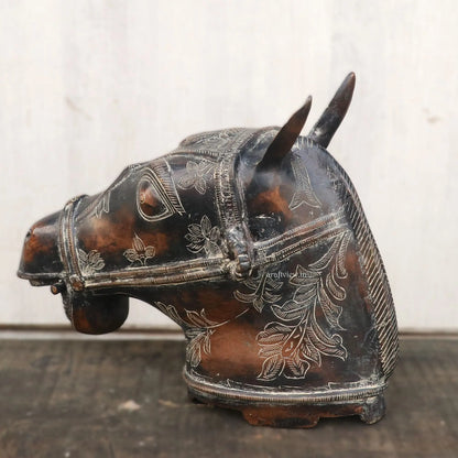 9" Brass Horse Head Figurines | Animal Sculptures Craftsview