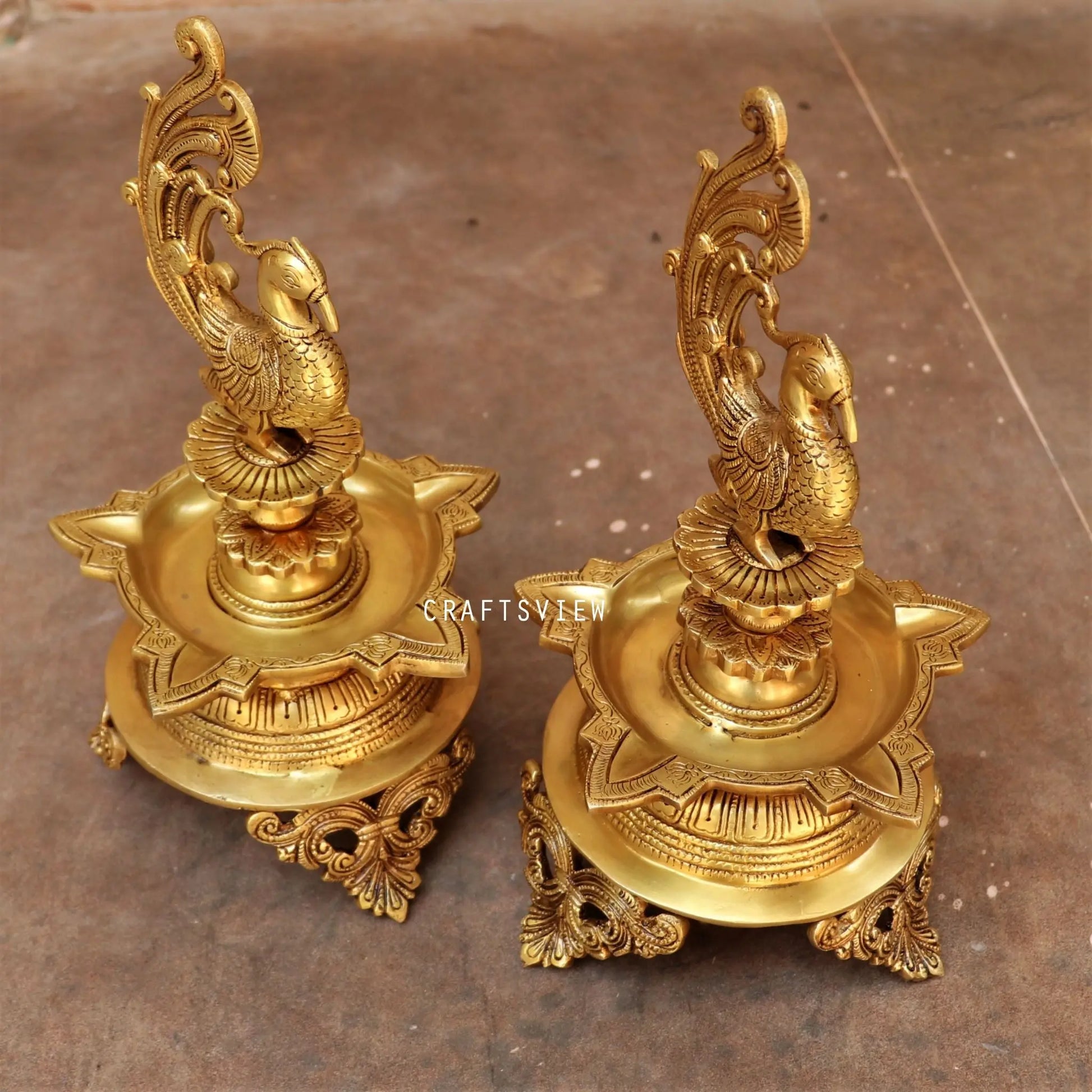 Brass Oil Lamp Décor Peacock Lamp craftsview