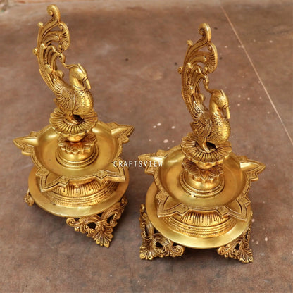 Brass Oil Lamp Décor Peacock Lamp craftsview