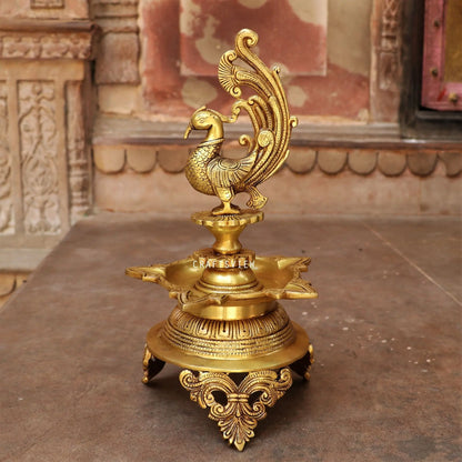 Brass Oil Lamp Décor Peacock Lamp craftsview