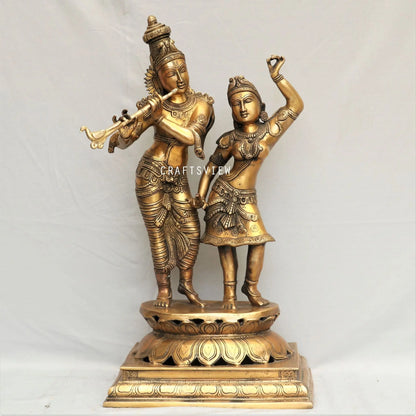 Brass Radha Krishna statues Super Fine 24" craftsview