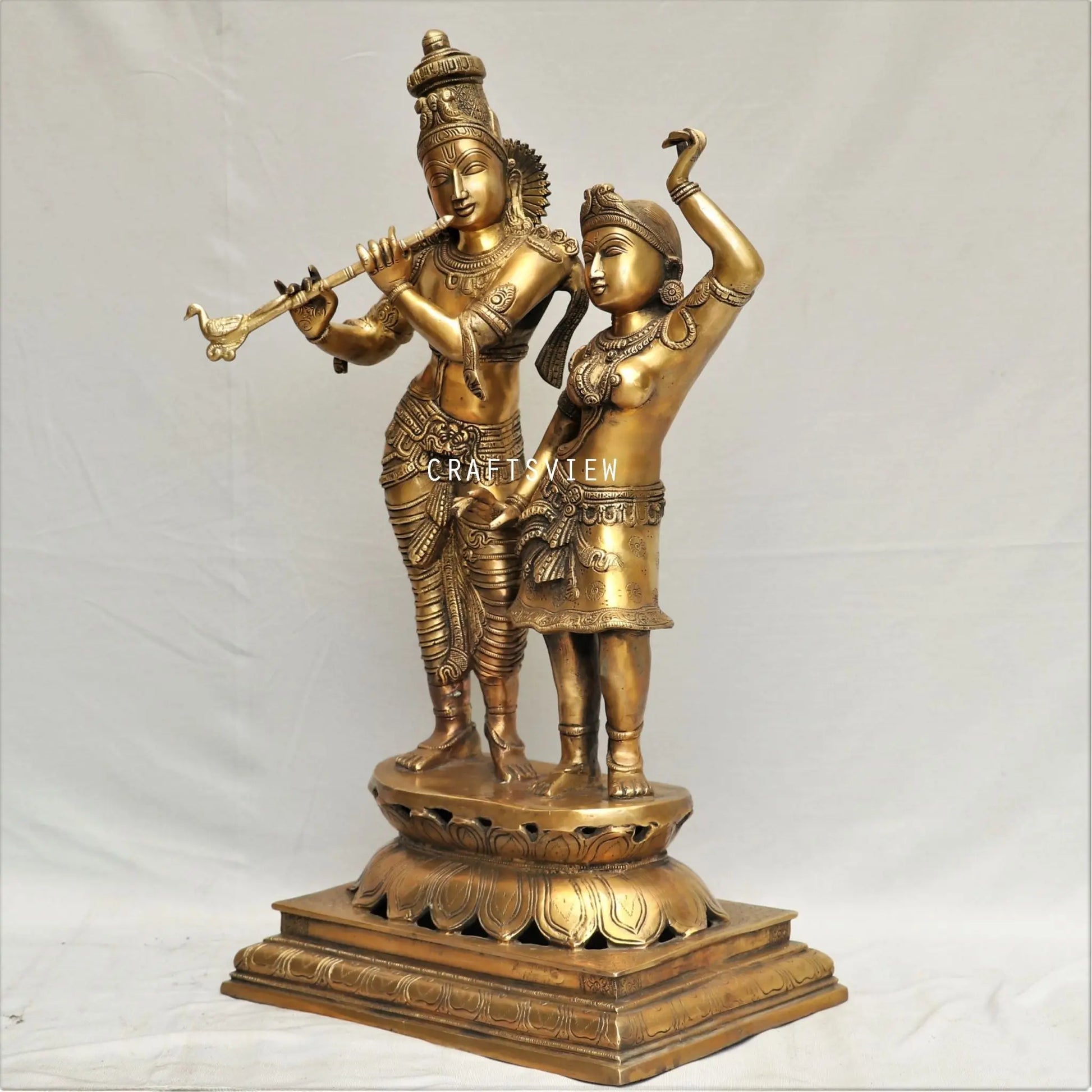 Brass Radha Krishna statues Super Fine 24" craftsview