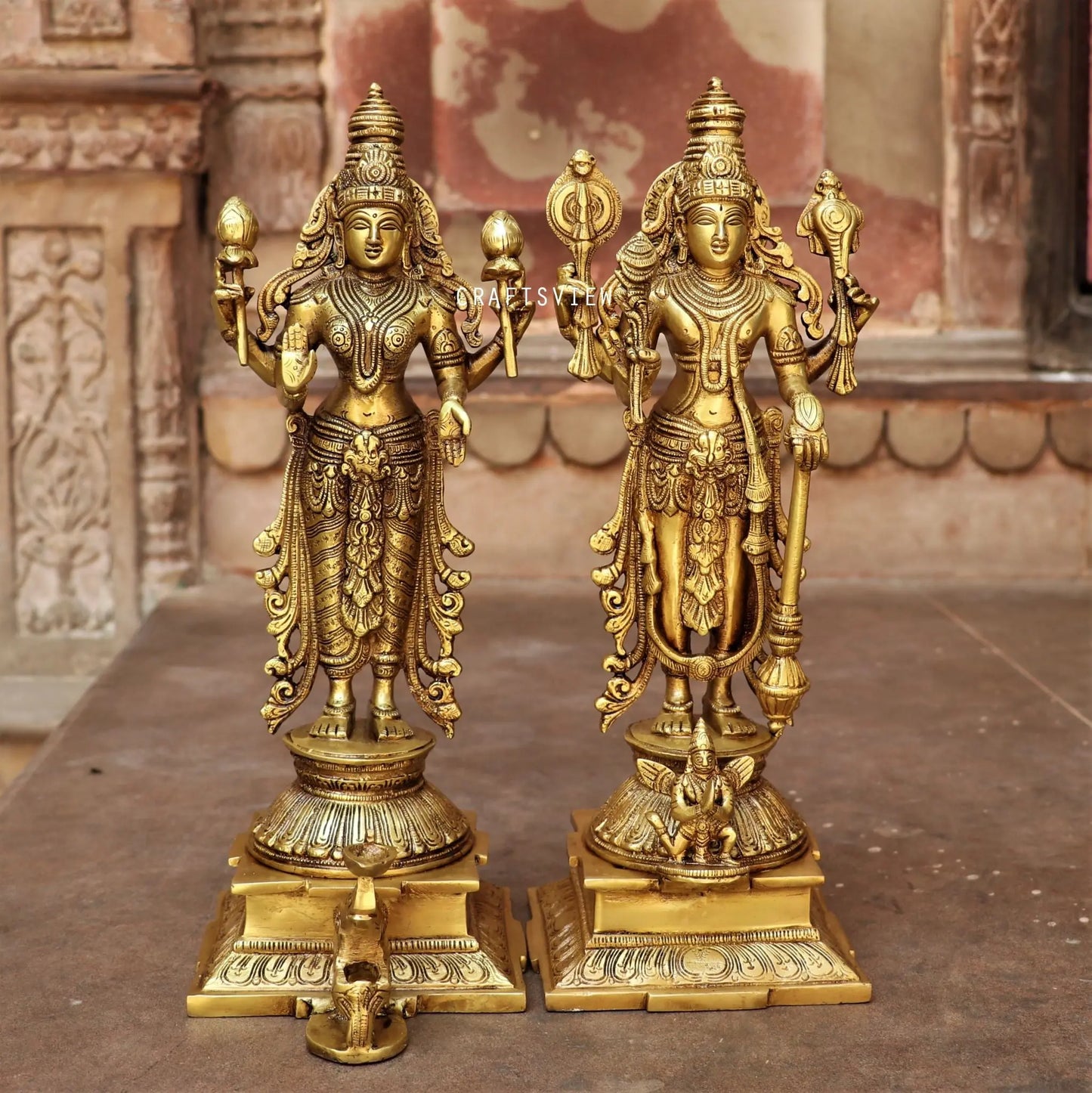 Brass Vishnu Lakshmi Statue craftsview