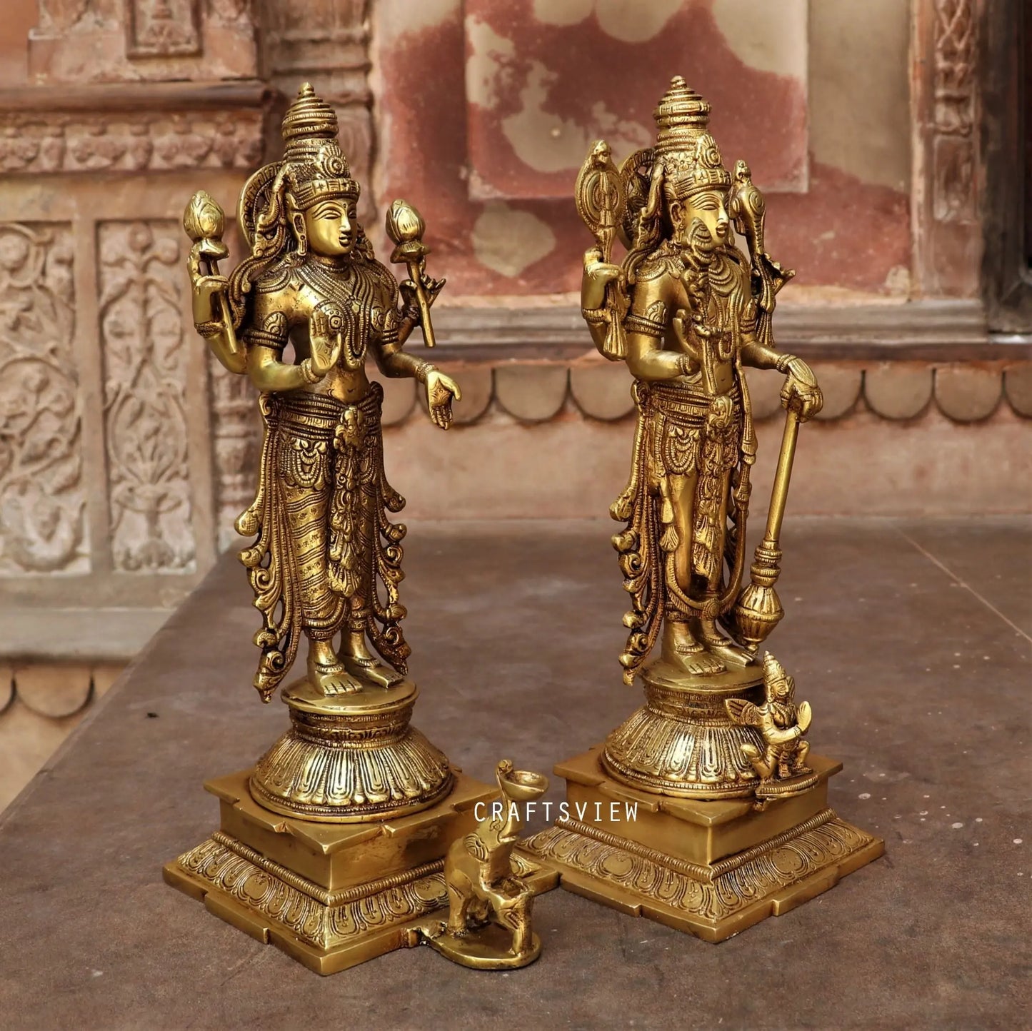 Brass Vishnu Lakshmi Statue craftsview