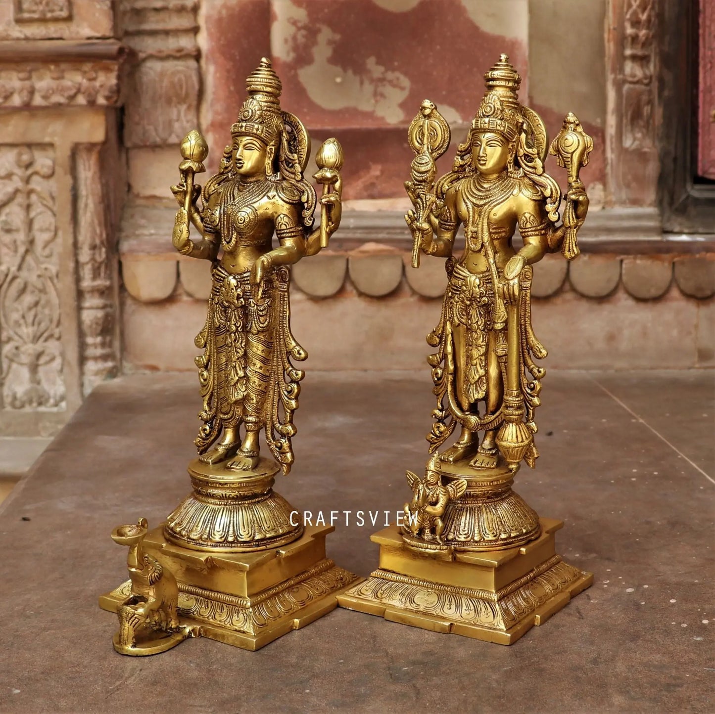 Brass Vishnu Lakshmi Statue craftsview