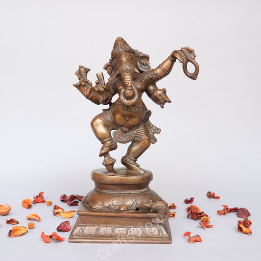 Brass Dancing Ganesh Idol