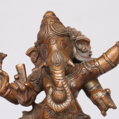 Brass Dancing Ganesh Idol