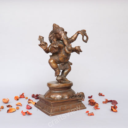 Brass Dancing Ganesh Idol