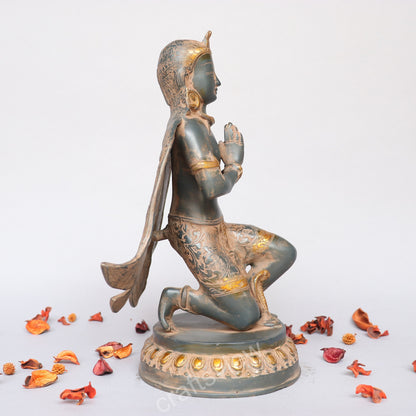 Brass Garuda Idol Sitting on Base