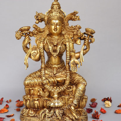 Brass Superfine Lakshmi Idol 15"
