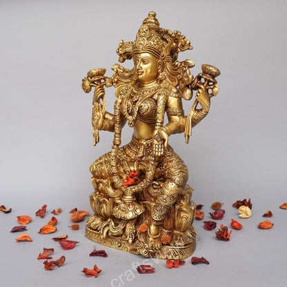Brass Superfine Lakshmi Idol 15"
