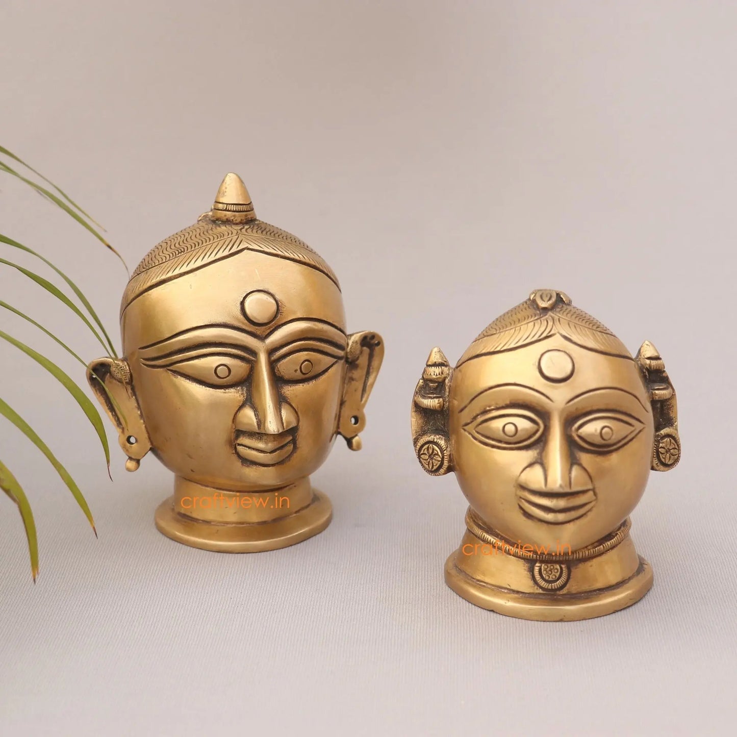 5"Brass Shiva Gauri Decorative Head - Craftview